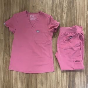 EUC Figs Scrub Set Pink Quartz Petite XXS Limited Edition